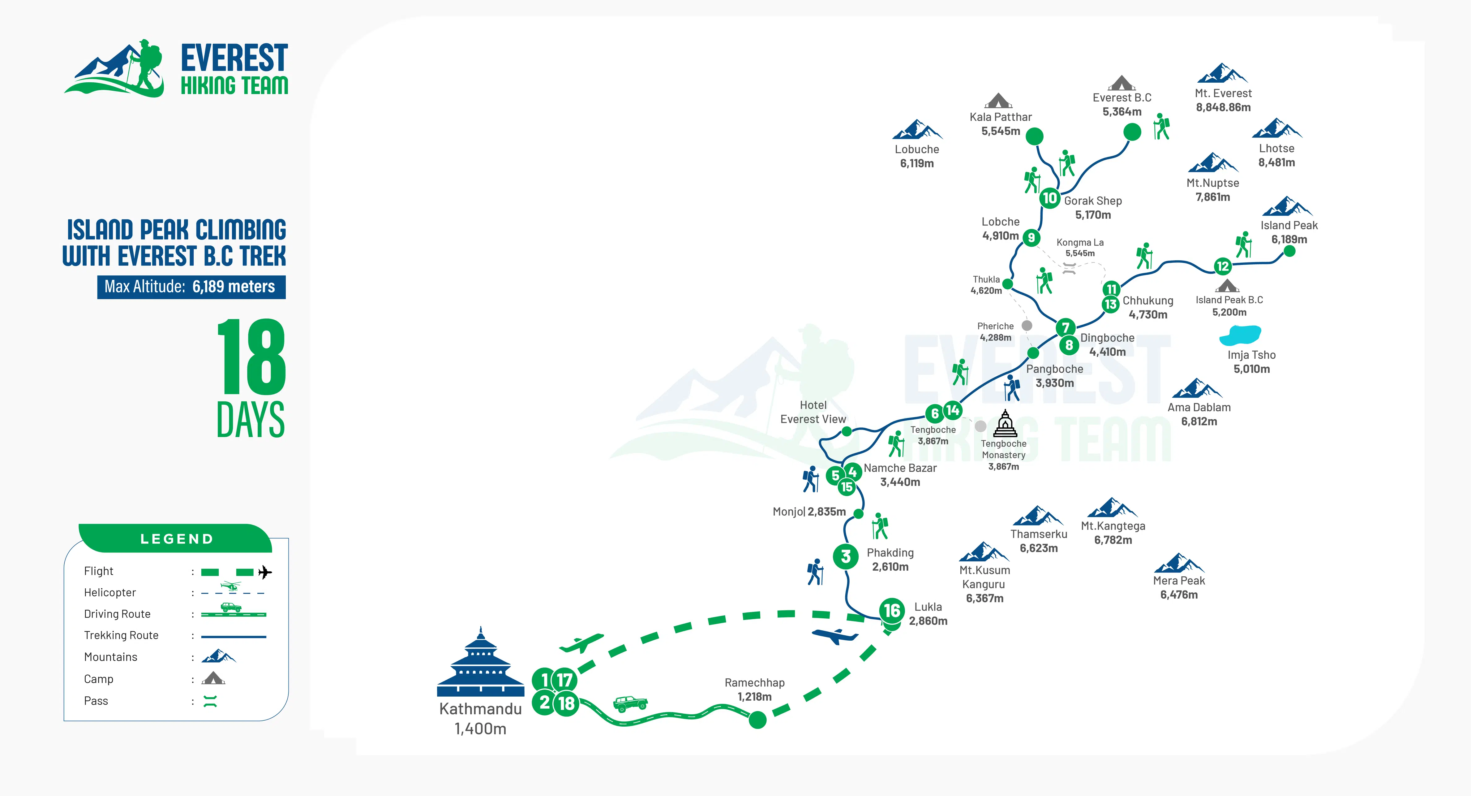 Island Peak Climbing with Everest Base Camp Trek-18 Days roue image